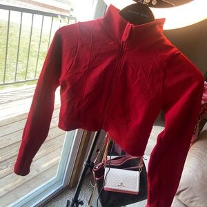 New Mix Red Crop Top Jacket